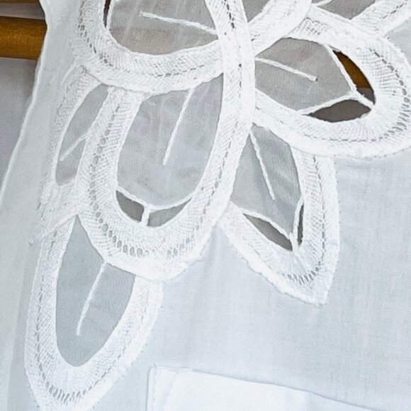 VINTAGE Embroidered Buttoned Cutout Lace A… - Picture 14 of 16